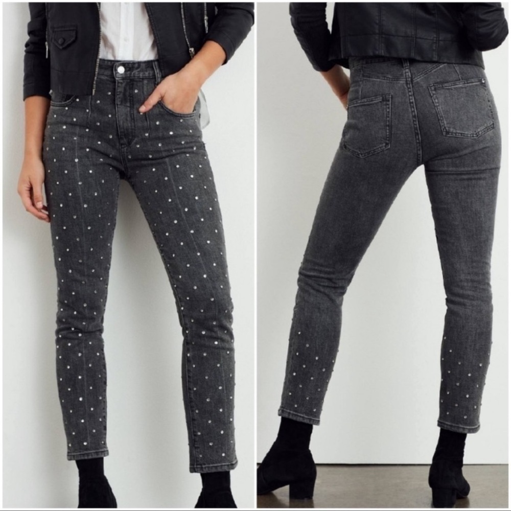 Anthropologie Pilcro Ultra High Rise Slim Beaded Jeans Size 20W Plus